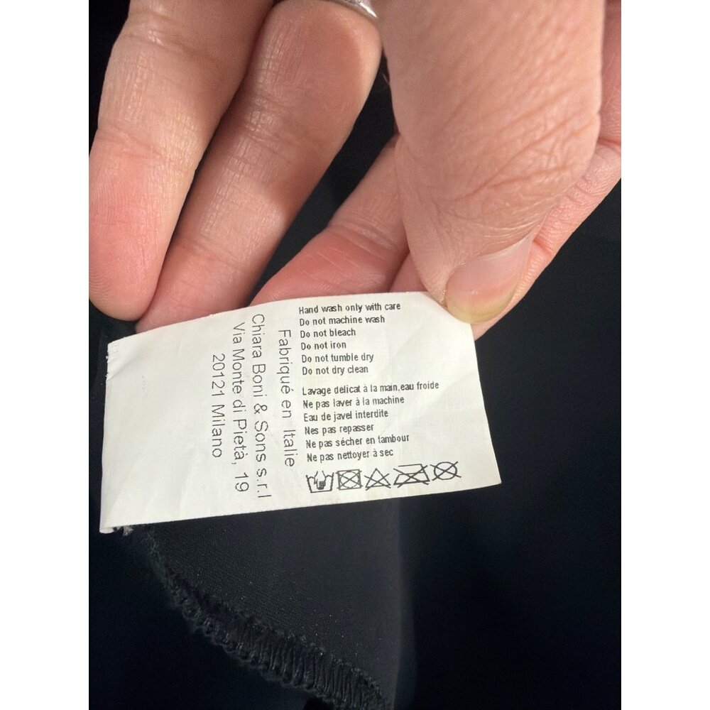 Chiara Boni La Petite Robe Galena Grommet Jersey Cocktail Dress Black Womens M - Picture 5 of 10